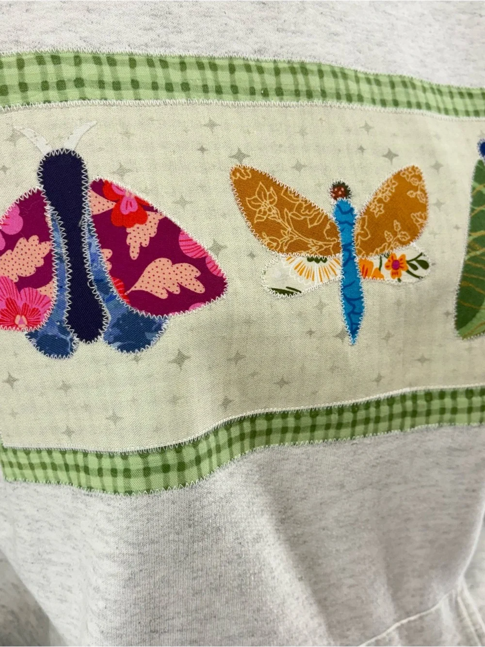 OOK Upcycled Hoodie with Handmade Picnic Moth Patch Size: Men’s Medium